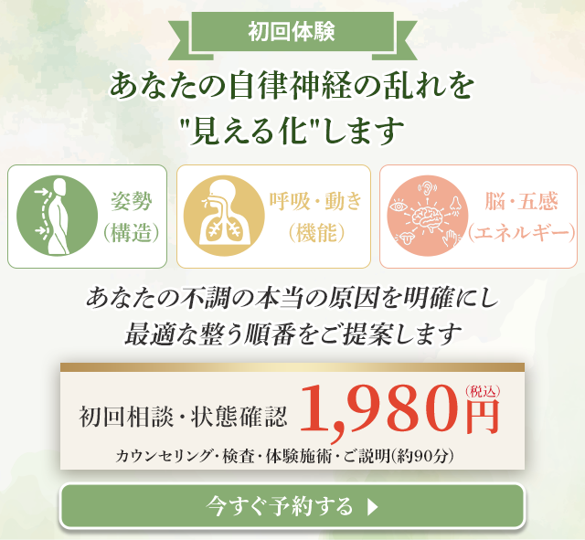 【初回体験】初回相談・状態確認1,980円（税込）